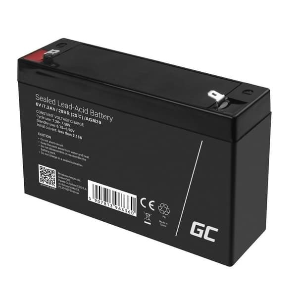 Green Cell AGM VRLA Akku 6V 7.2Ah
