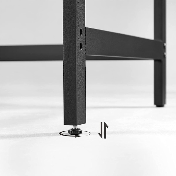 Svart Työpöytä hyllyillä ja metallikehyksellä - 120 x 60 x 76 cm
