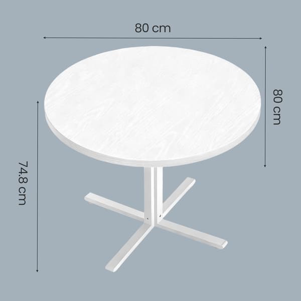 Runt matbord för 2-4 personer 80 cm - Vit