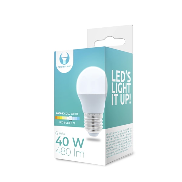 Forever LED-lamppu E27 G45 6W 230V 6000K 480lm 6000K 480lm