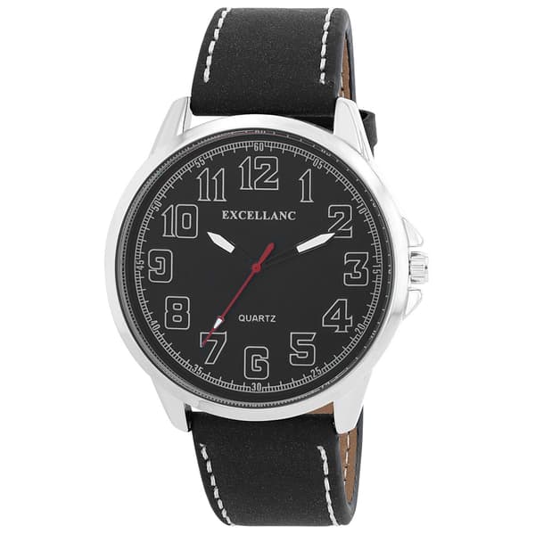 Excellanc Herreur med sort kunstlæderrem – 45 mm