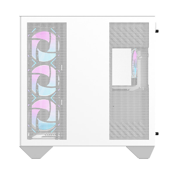Darkflash DY470 computerchassis med 4 ARGB-blæsere - hvid