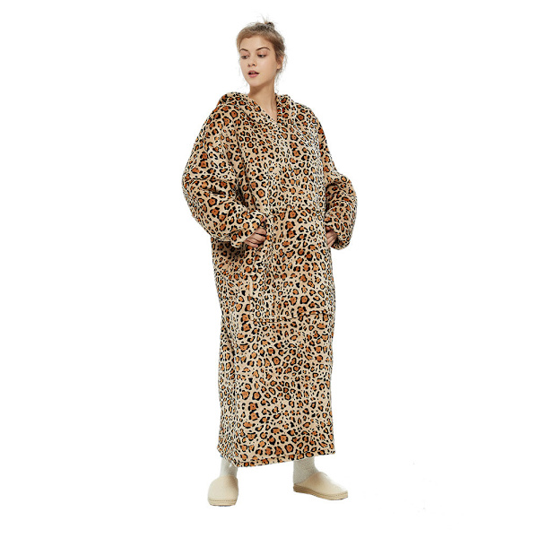 Oversized hoodie - Leopardmønster 120cm