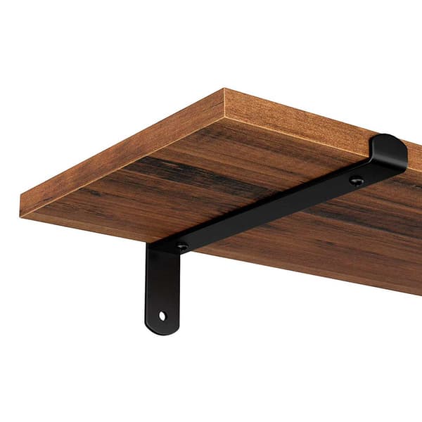 Vägghyllor i trä 60 cm 2-pack - rustik brun