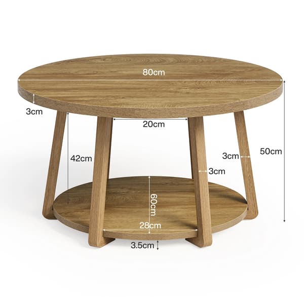 Runt soffbord Ø 80 x 50 cm / litet vardagsrumsbord / bord med u