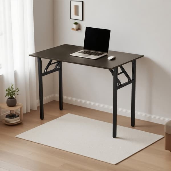Sammenklappeligt skrivebord 100x60x75cm - Sort Valnød