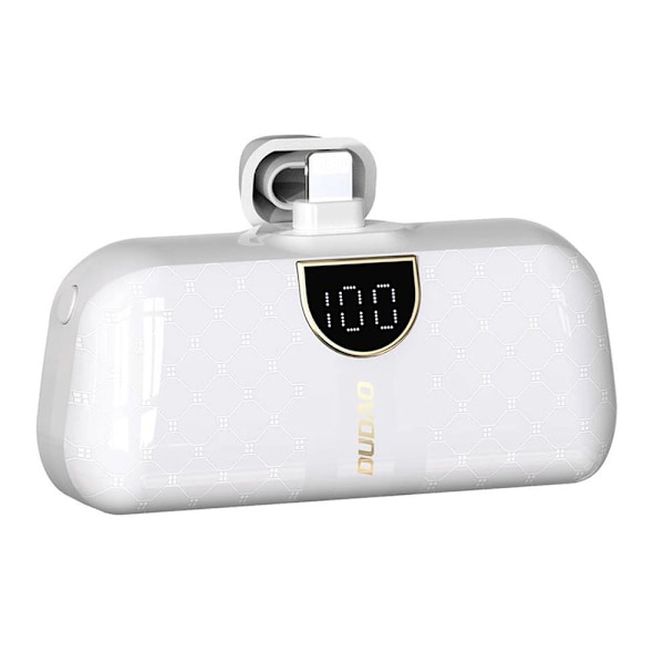 Powerbank 5000mAh med lightning-stik - Hvid