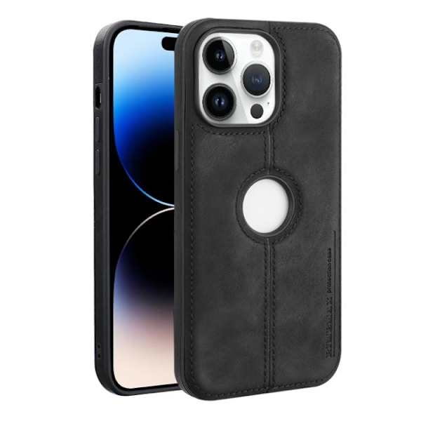Kunstlæderskal til iPhone 14 Pro Max - Sort