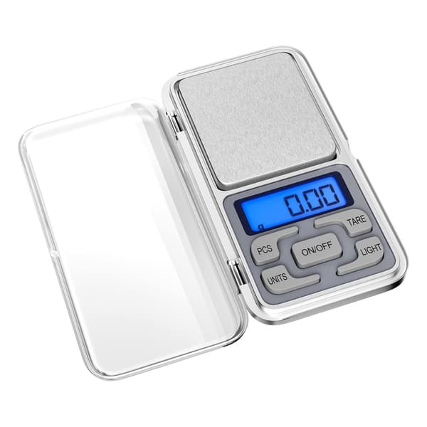 Precisionsvåg 0,01 g – 100 g med LCD-display och rostfri plattf