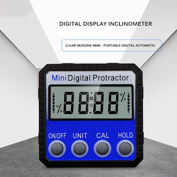 Digital vinkelmåler med magnet og display