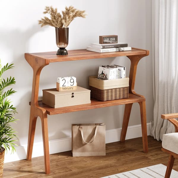 Smalt sidobord i retrodesign / sidobord / avlastningsbord / sof