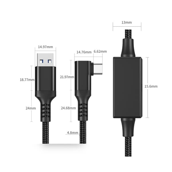 USB-C-liitäntäkaapeli VR Quest 3:lle / Pico 4:lle / USB-C-liitä