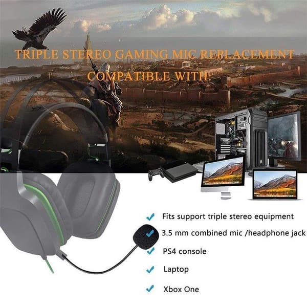 Mono-mikrofon til headset med bøjelig arm, 3,5 mm - 19 cm