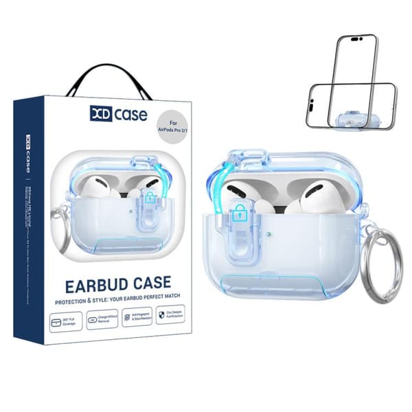 Etui med stativ til AirPods Pro 2 – Gennemsigtig blå