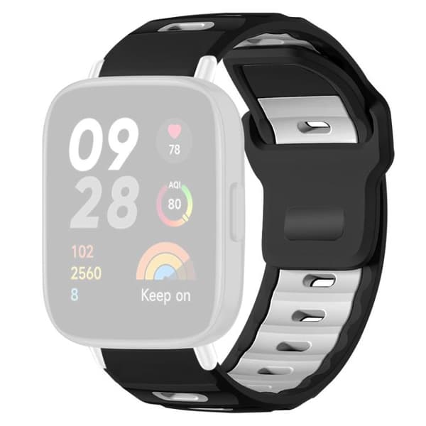 Urrem i silikone til Redmi Watch 3 – Sort/hvid