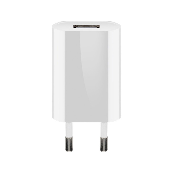 Goobay USB-laddare 5W – kompakt väggadapter med 1x USB-port Vit