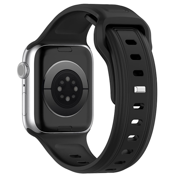 Silikoniranneke Apple Watch 38 / 40 / 41mm - musta