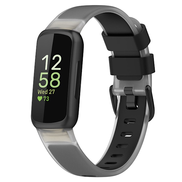 Silikonearmbånd til Fitbit Inspire 3 - sort/klar