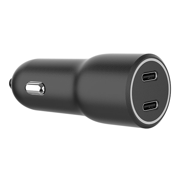 Billaddare med 2xUSB-C 20W PD Svart