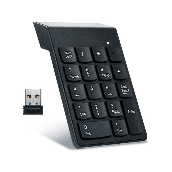 Numerisk trådløst tastatur Sort