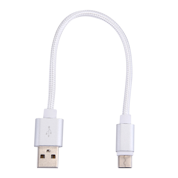 Kort USB-kabel 3.1 Typ-C  i kraftigt nylontyg