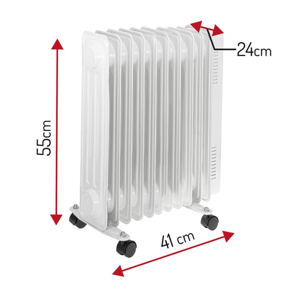Adler oljeelement 2000W / Oljefylld radiator med termostat / Fl