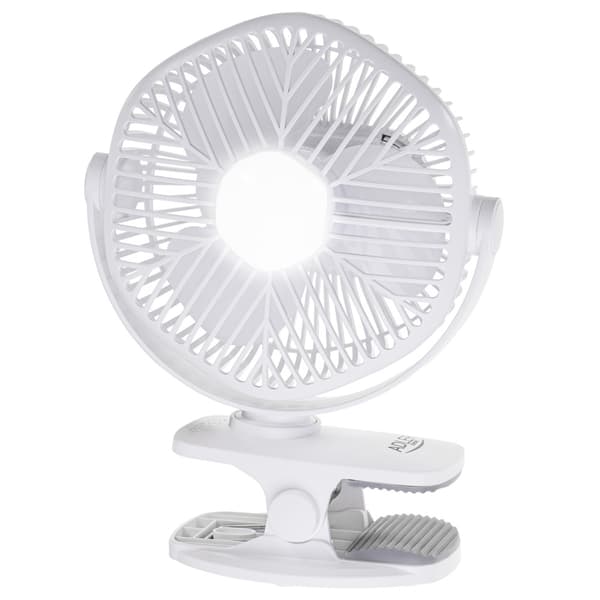 Genopladelig ventilator med klemme - Hvid / Ventilator med klem