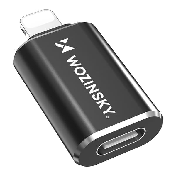 Wozinsky USB-sovitin Lightning USB-C:hen - Musta