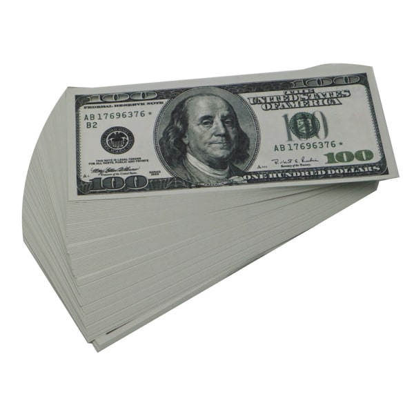 Låtsaspengar - 100 Amerikanska dollar -  100-pack
