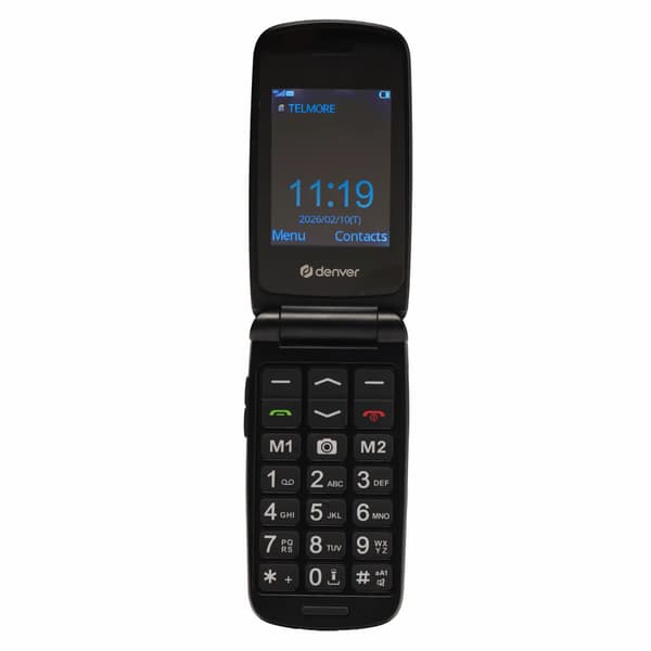 Denver BAS-24800L 4G seniortelefon / klaptelefon med SOS-knap /
