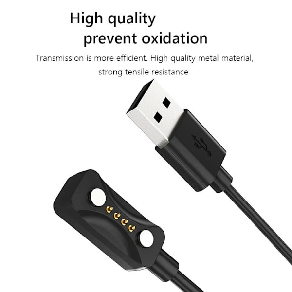 USB-opladerkabel til Polar Pacer Pro 1 m - Sort