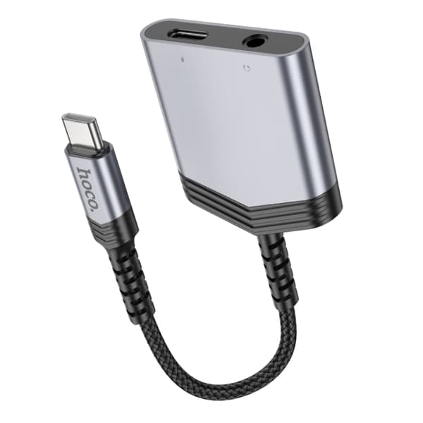 USB-C-adapter 1xUSB-C til 1XUSB-C og 3,5 mm-stik