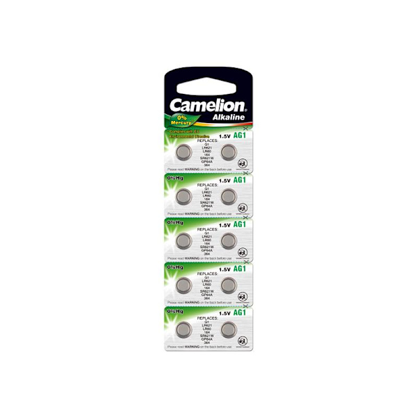 Camelion AG1 / 363 / 364 / LR60 - knapcellebatteri 1,5V i 10-pak