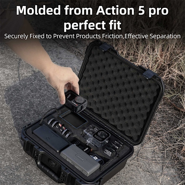Vattentät förvaringsväska till DJI Osmo Action 5 Pro med stor k