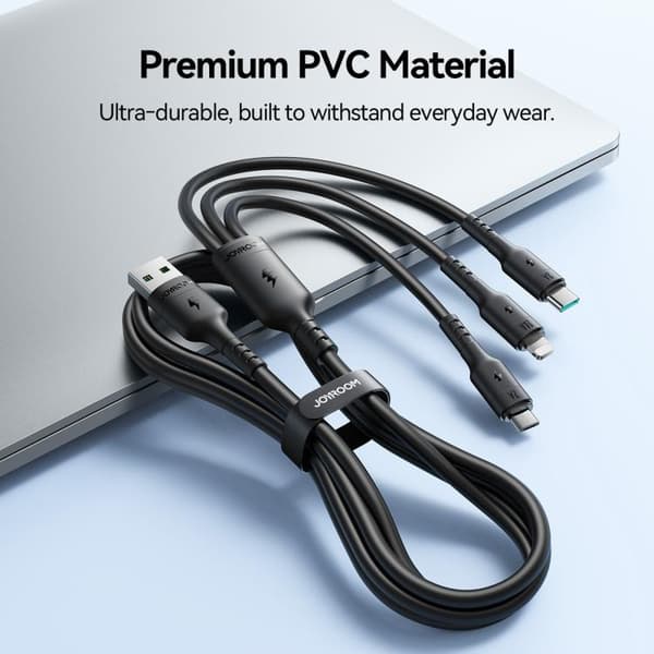 Joyroom 3i1 USB-Kabel USB till Lightning + USB-C + MikroUSB 1,2m