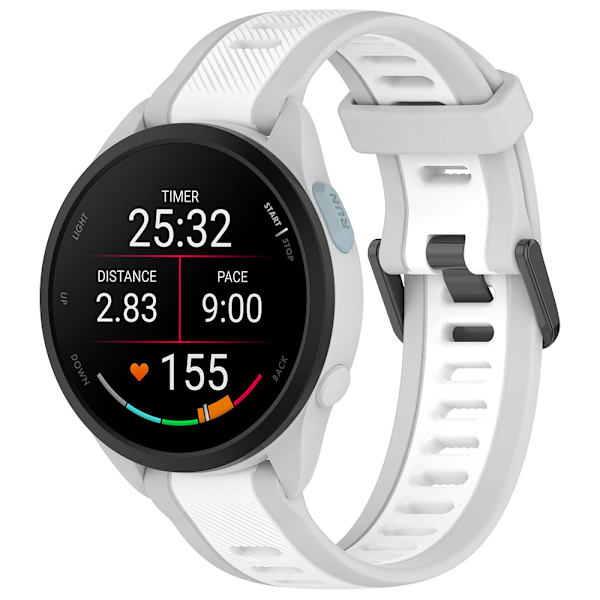 Silikonearmbånd til Garmin Forerunner 165 20mm - Hvid