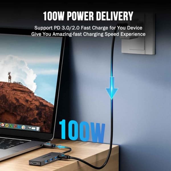 Lemorele TC22L 5-i-1 USB-C-dockningsstation / USB-C-hubb med 4K
