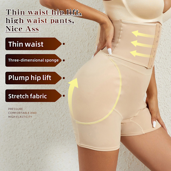 Shapewear med hög midja L - Beige