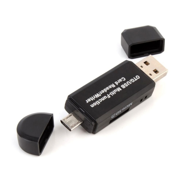 4 i 1 Memorycardslæser med USB & MicroUSB