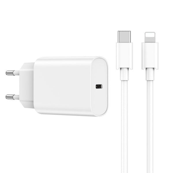 iPhone Snabbladdare USB-C strömadapter 20W + Kabel