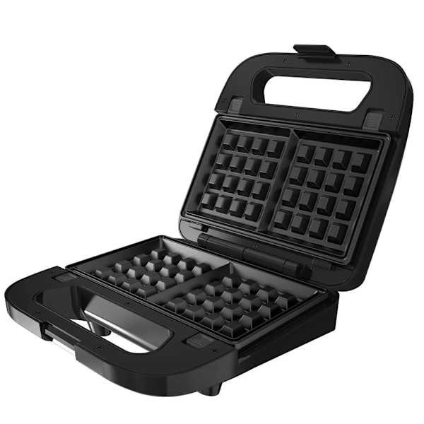 Black+Decker Smörgåsgrill Sandwich Waffle 750 W med 3 utbytbara