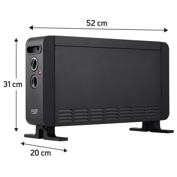 Konvektorelement 2000 W / värmeelement med 3 effektlägen och te