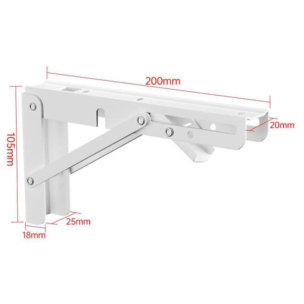 Fällbara väggkonsoller 20cm 2-pack - Vit