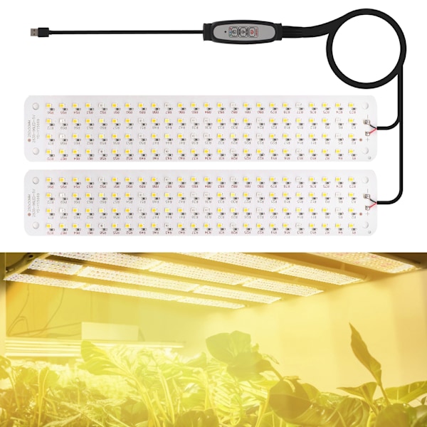 LED Växtbelysning med 2 paneler och 4-stegs dimmer