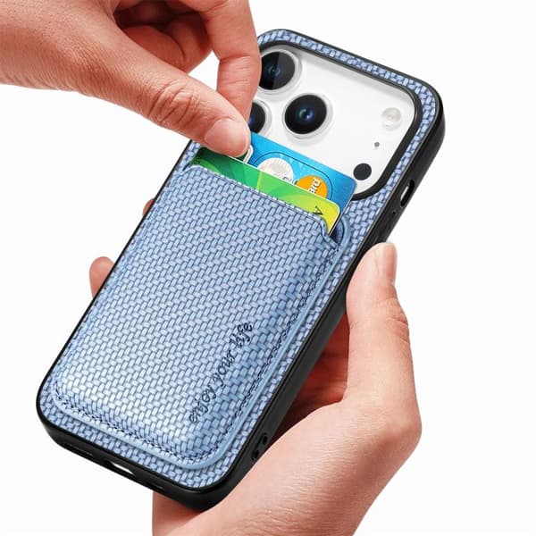Bakskal med magnetisk korthållare till iPhone 17 Pro - Blå