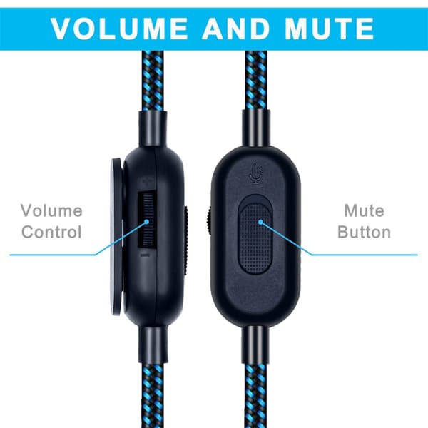 Ljudkabel 3,5 mm med volymkontroll och mute-knapp för Logitech