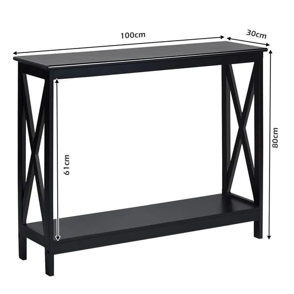 Konsolbord med underhylla 100cm - Sort