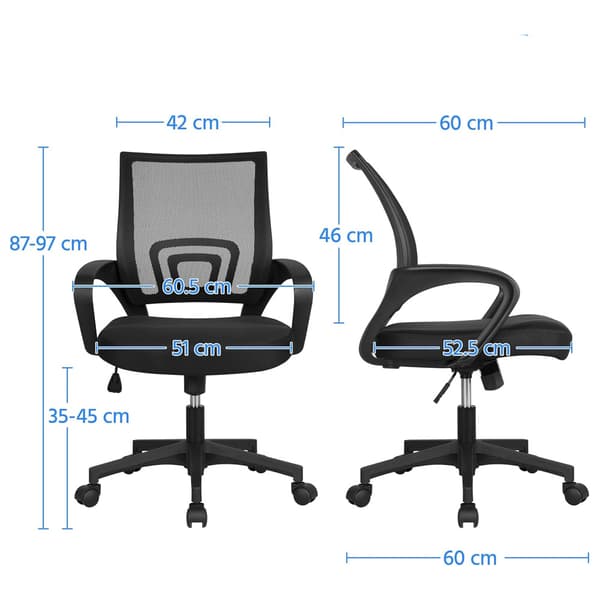 Kontorstol med netryg / ergonomisk skrivebordsstol med gyngefun