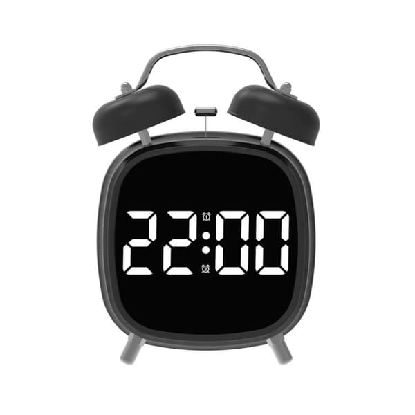 Digital väckarklocka med LED-display, högt larmljud och dubbla