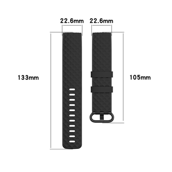 Silikoniranneke Fitbit Charge4 / Charge 3 - L Musta